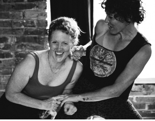 Kimberly Ann Johnson and Jaye Marolla practice for Jaguar Fight Club.